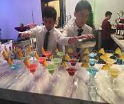 恒盈電子迎新晚會調酒活動【佛山展翅調酒咖啡西點培訓學校】